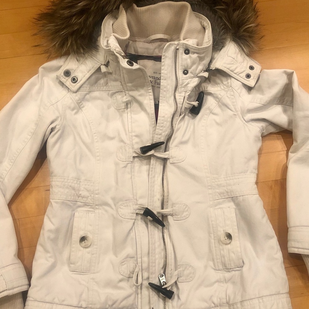 Hooded jacked with faux fur trim